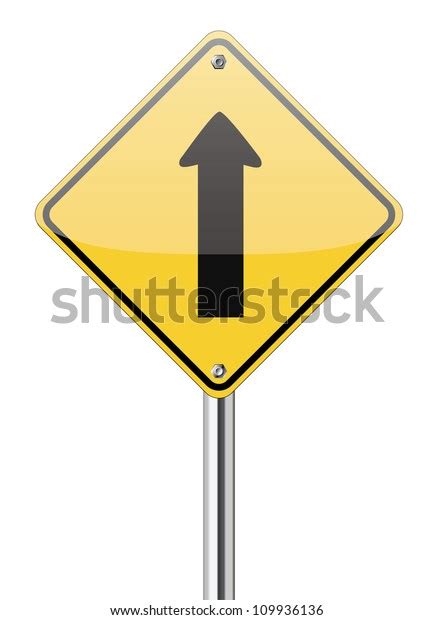 Go Straight Traffic Sign On White Stock Vector Royalty Free 109936136