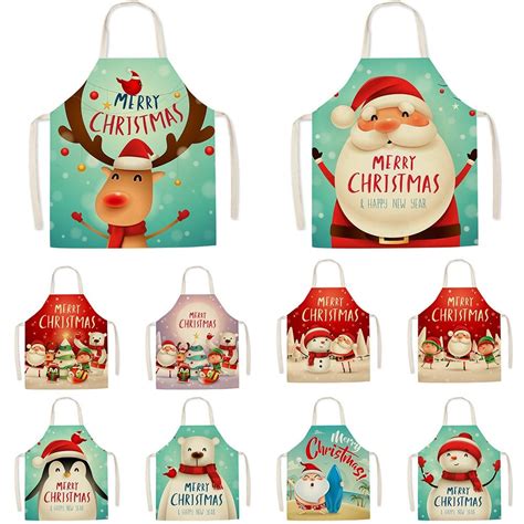 Merry Christmas Apron Santa Claus Christmas Decorations For Home Kitchen 2021 Christmas