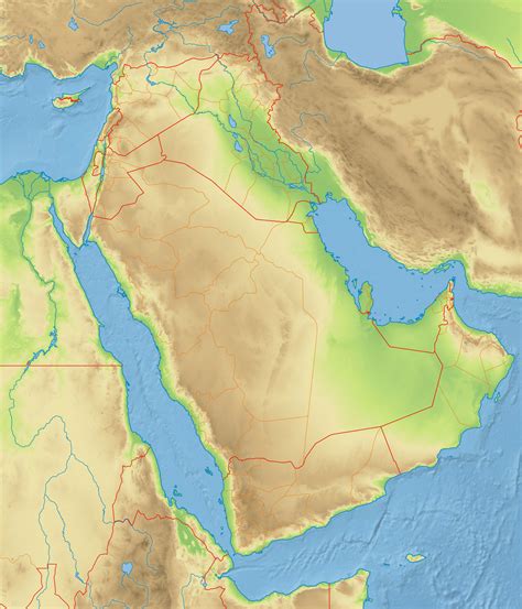 Geographically, the arabian peninsula includes kuwait, oman, qatar, saudi arabia. 3D model Arabian Peninsula surface VR / AR / low-poly OBJ ...