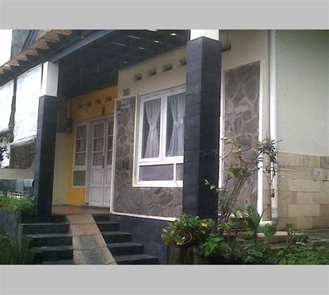 Pagar besi dengan batu alam rumah minimalis cantik. Desain Teras Rumah Dengan Batu Alam Dan Limasan Jawa ...