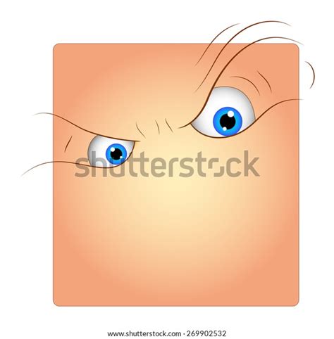 Angry Cartoon Face Expression Box Smiley Stock Vector Royalty Free