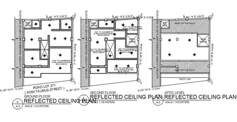 A Reflected Ceiling Plan Detail Of Residential Building Is Given In
