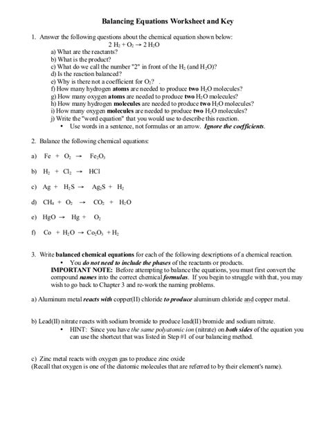 Start studying chemistry, balancing equations (worksheet #2). 34 Balancing Chemical Equations Worksheet 2 Answer Key - Worksheet Project List