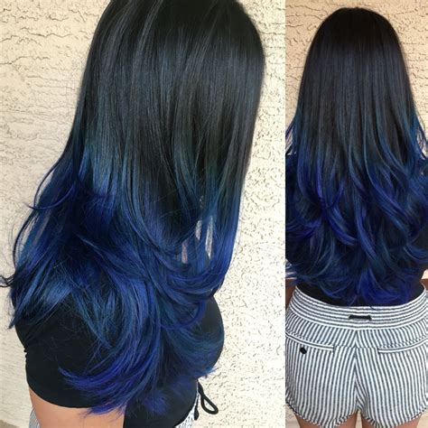 Black To Blue Ombre Blue Ombre Hair Hair Styles Pink Ombre Hair