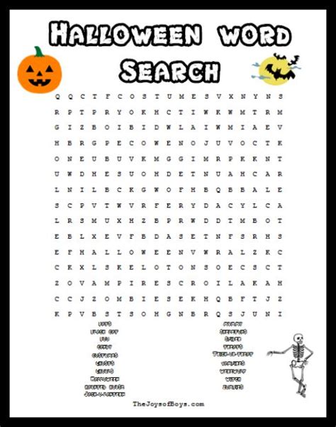 Halloween Word Search Spooky Fun For A Halloween Party