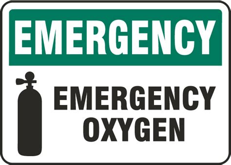 Emergency Oxygen Sign Save 10 Instantly