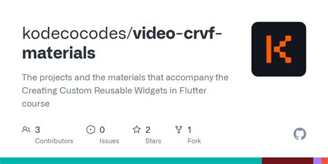 Github Kodecocodesvideo Crvf Materials The Projects And The