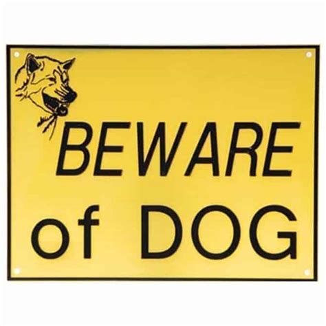 Beware of the dog (also rendered as beware of dog) is a warning sign indicating that a dangerous dog is within. Beware of Dog Sign Large | Dog Supplies | Beware of Dog