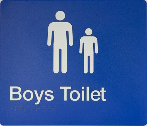 Boys Toilet Braille Sign Blue Tactile Text Tim The Sign Man