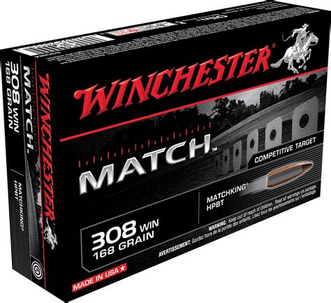 Winchester Ammo S308m Match 308 Win 168 Gr Sierra Matchking Bthp