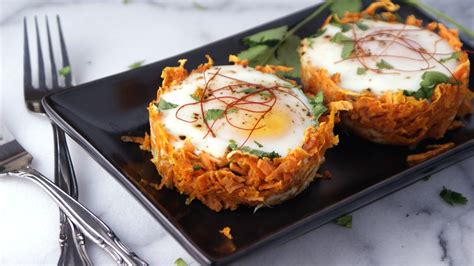 Baked Sweet Potato Egg Nests Cooking Up Clean