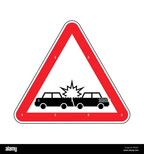 Attention Car Crash Caution Accident Cars Transportation Wreck Symbol