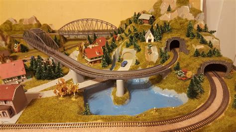 Noch Marklin Z Scale Train Layout Includes Track Buildings Switches