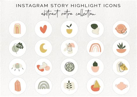 20 Instagram Story Highlight Icons Abstract Insta Story Etsy