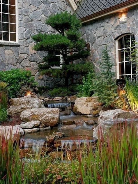 Depending on your climate and commitment you may be able to even make use of flowering evergreens such as azaleas to create a welcoming front yard that requires almost no effort. Pin on Water Features + Koi