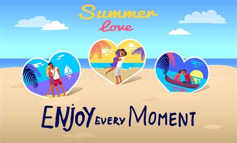 Love Summer Poster Banner With Typography Slogan Enjoy Every Moment