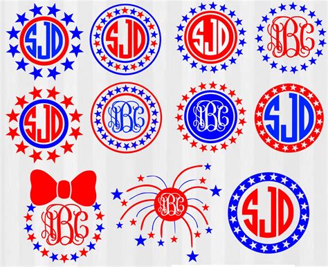 4th Of July Monogram Frames Monogram Svg 4th By Supersvgandclipart