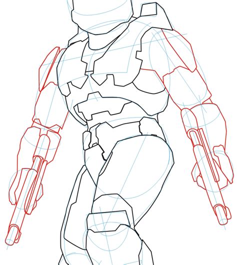 How To Draw Master Chief From Halo In Step By Step Drawing Tutorial How To Draw Step By Step