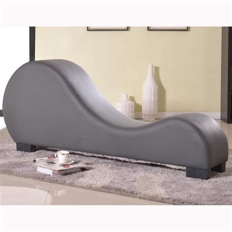 Venetian Worldwide Versa Chair Gray Leatherette Curved Back Chaise Lounge Vene Cl05 The Home Depot