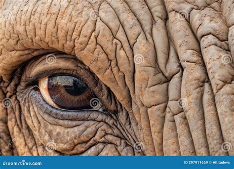 Close Up Of An Elephants Rough Wrinkled Skin Stock Image Image Of