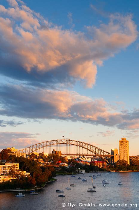 Sydney Harbour Bridge At Sunset Waverton Sydney Nsw Australia