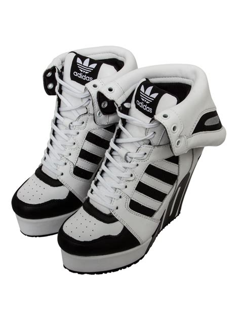 Jeremy Scott For Adidas Streetball Platform Logo Wedge White Black In