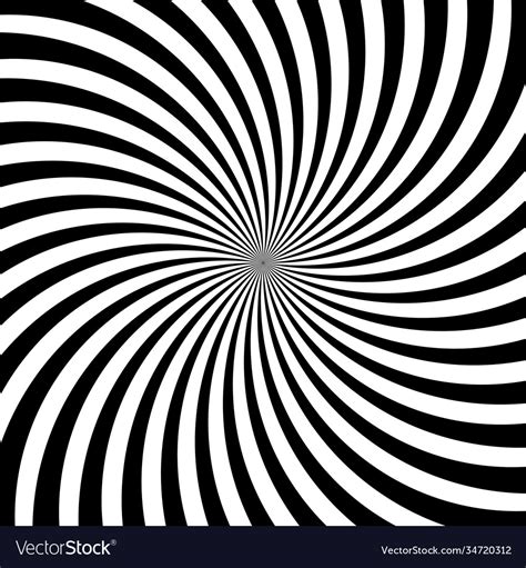Hypnotic Swirl Lines Abstract White Black Optical Vector Image