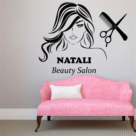 How to create salon names? Custom Name Wall Decals Beauty Hair Salon Decor Logo Lettering