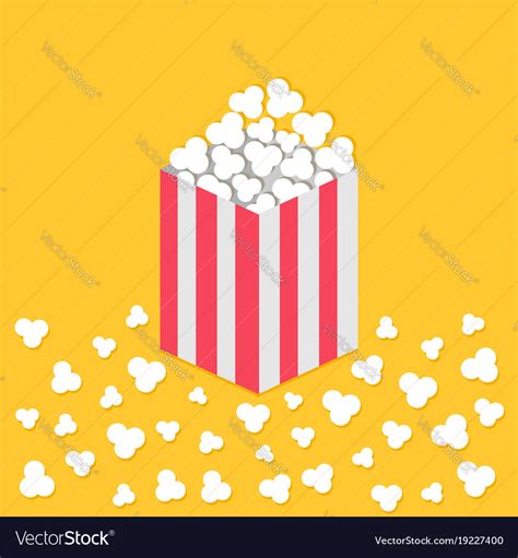 Popcorn Popping On Floor Red Yellow Strip Square Vector Image