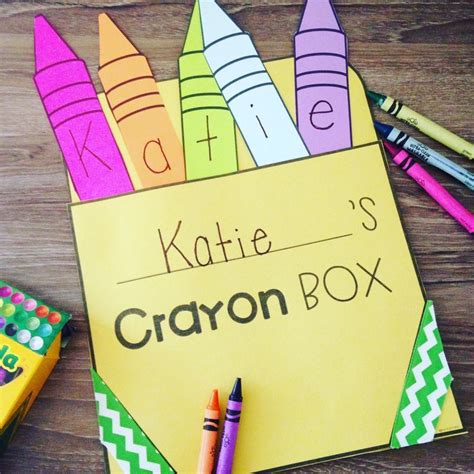 Crayon Box Name Craft Back To School Craft Name Practice Back To