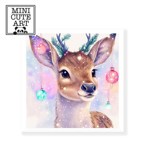 Watercolor Christmas Deer Clip Art Christmas Deer Clip Art Cute
