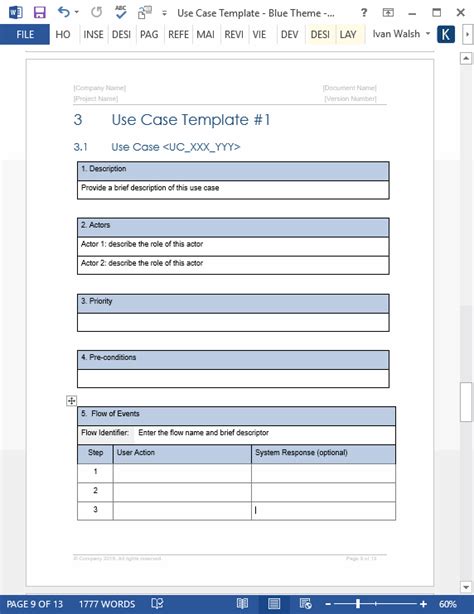 Use Case Template MS Word Visio Templates Forms Checklists For MS