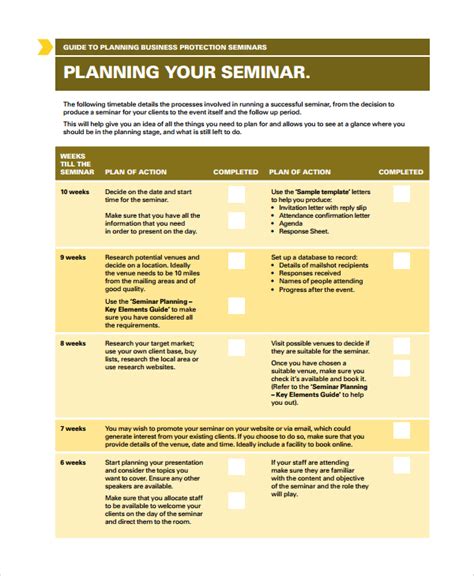 Free 7 Sample Seminar Planning Templates In Pdf Ms Word