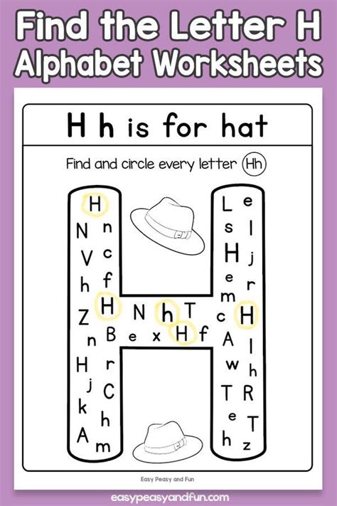 Find the Letter H Worksheets | Letter h worksheets, Letter recognition