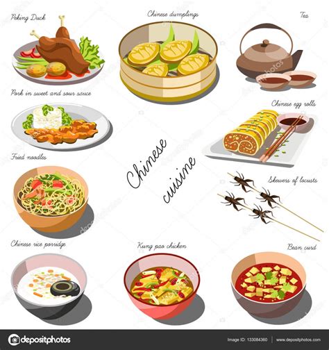 Collection Of Chinese Food Dishes Stock Vector Image By ©sonulkaster