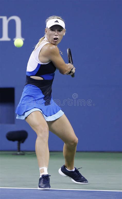 Professional Tennis Player Caroline Wozniacki During Third Round Match At US Open Against