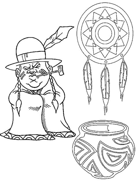 Native American Indian Coloring Pages For Kids