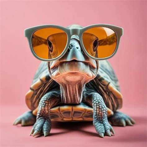 Premium Ai Image A Turtle Wearing Glasses And A Tortoise Wearing Glasses
