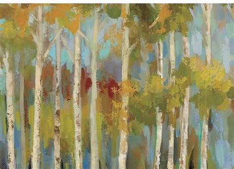Oil Painting Abstract Birch Trees Wallpaper Wall Mural Etsy
