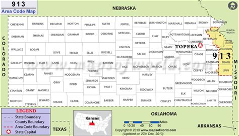 913 Area Code Map Where Is 913 Area Code In Kansas