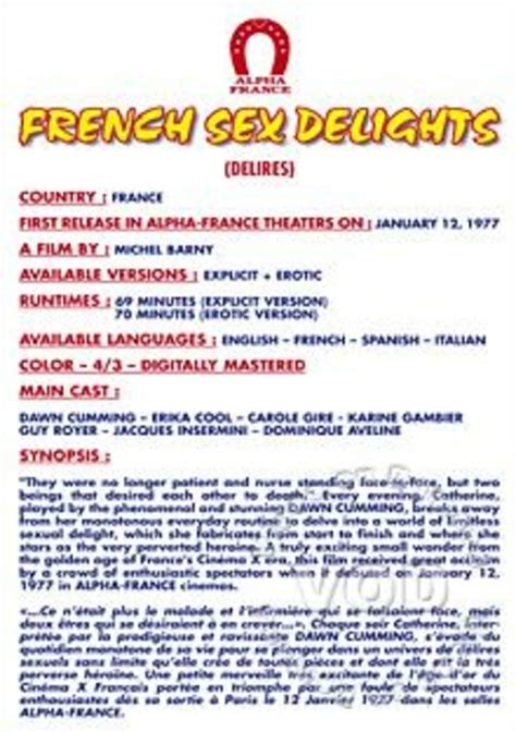 French Sex Delights French Language Alpha France Adult Dvd Empire