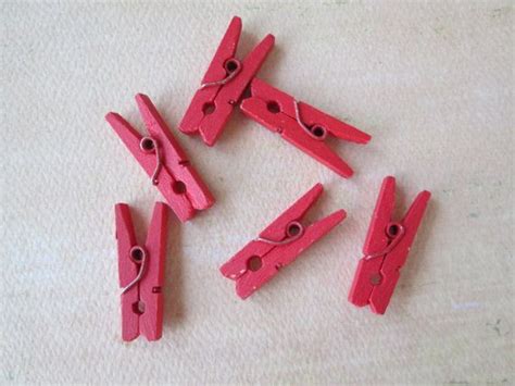 Red Clothespins 12pcs Mini Clothespins Red Mini Clothespins Etsy