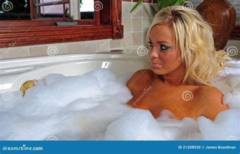 Bathing Beautiful Blond Woman Stock Photo Image Of Bubble Woman