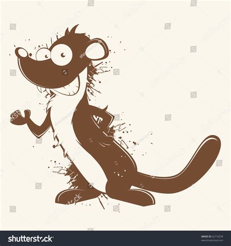 Vintage Cartoon Weasel Stock Vector 62716378 Shutterstock