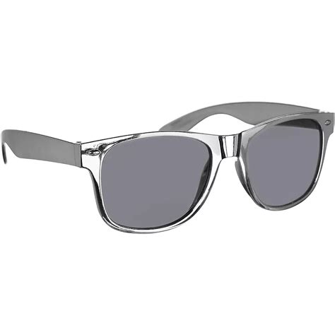 Classic Metallic Silver Frame Sunglasses 6in X 2in Party City