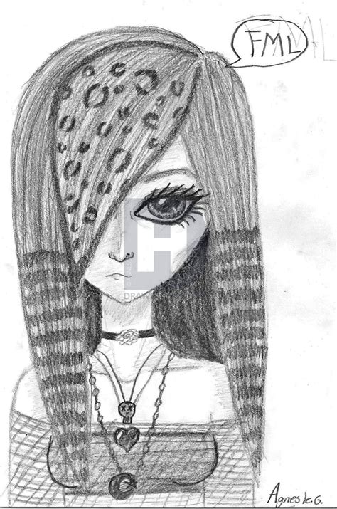 Emo Girl Drawing at PaintingValley.com | Explore collection of Emo Girl