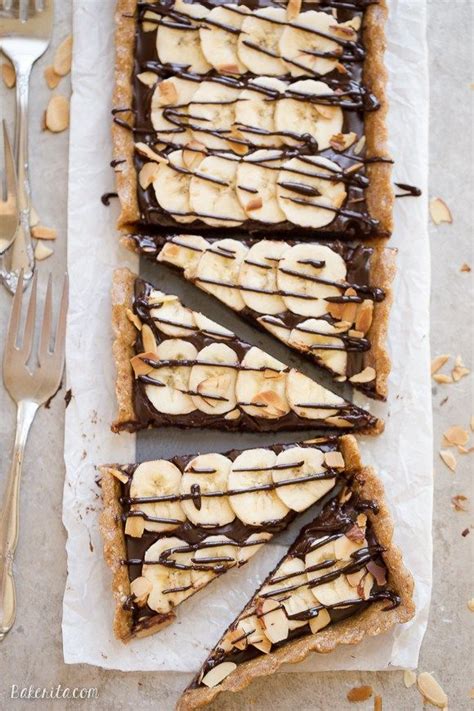 No Bake Chocolate Banana Tart Gluten Free Paleo Vegan Receita