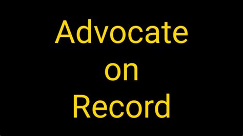 Advocate On Record Law Explorer Youtube