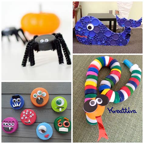 Plastic Bottle Cap And Lid Crafts For Kids Crafty Morning