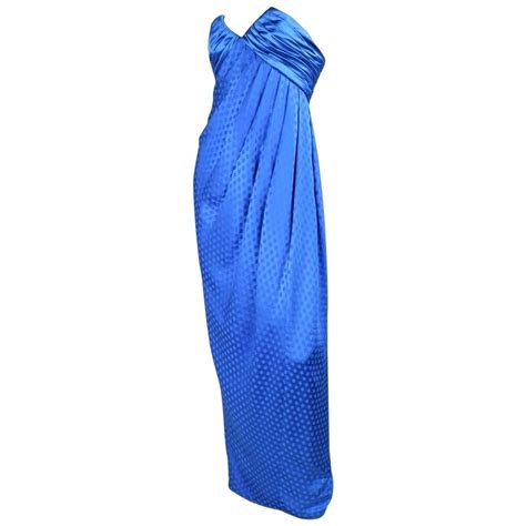 1980s Emanuel Ungaro Royal Blue Silk Gown Fashion 1980s Silk Gown